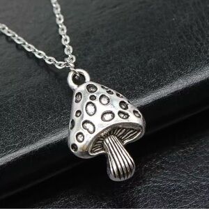 Retro Mashroom Silver Necklace